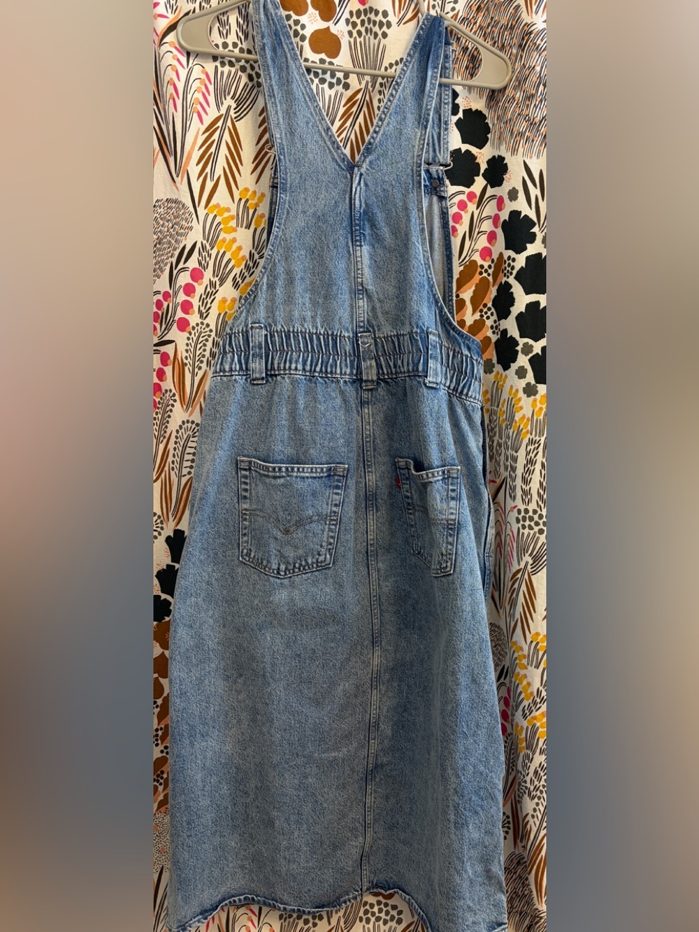 Levi’s Lexie Skirtall Denim Button-Front Overall Midi Dress - Light Blue - Picture 7 of 7
